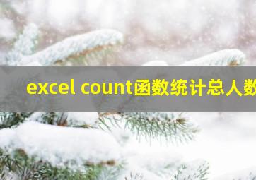 excel count函数统计总人数